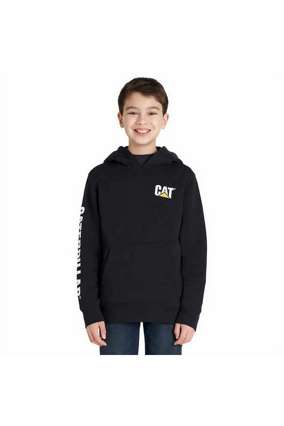 Big Boys Fleece Trademark Pullover Hoodie (Black, Small - 7/8)
