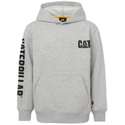 Caterpillar Big Boys Fleece Trademark Pullover Hoodie | Heather Grey, S-7/8
