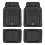 Caterpillar CAMT-9014 4-Piece Deep Dish Rubber Truck Floor Mats, Trim To Fit for Car Truck SUV