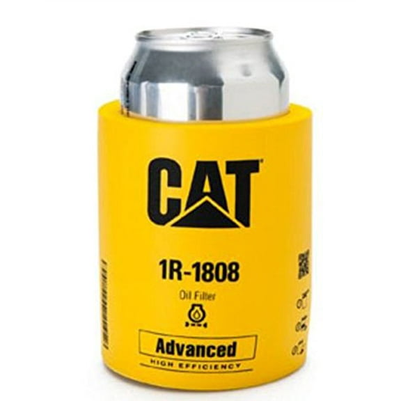 Caterpillar CAT Equipment Yellow & Black Foam Oil Filter Beer Can Cooler