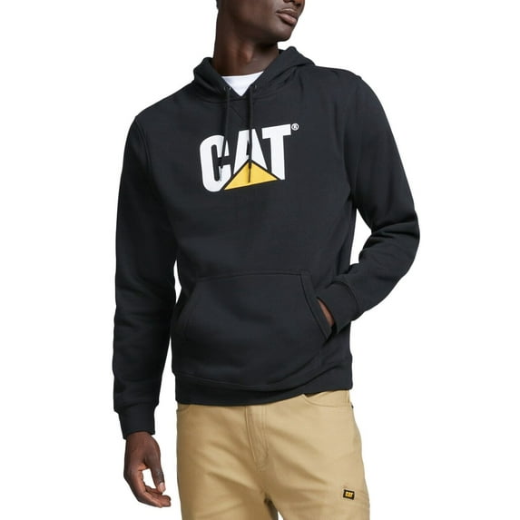Caterpillar CAT Men's Trademark Logo Fleece Hoodie Pitch Black Medium