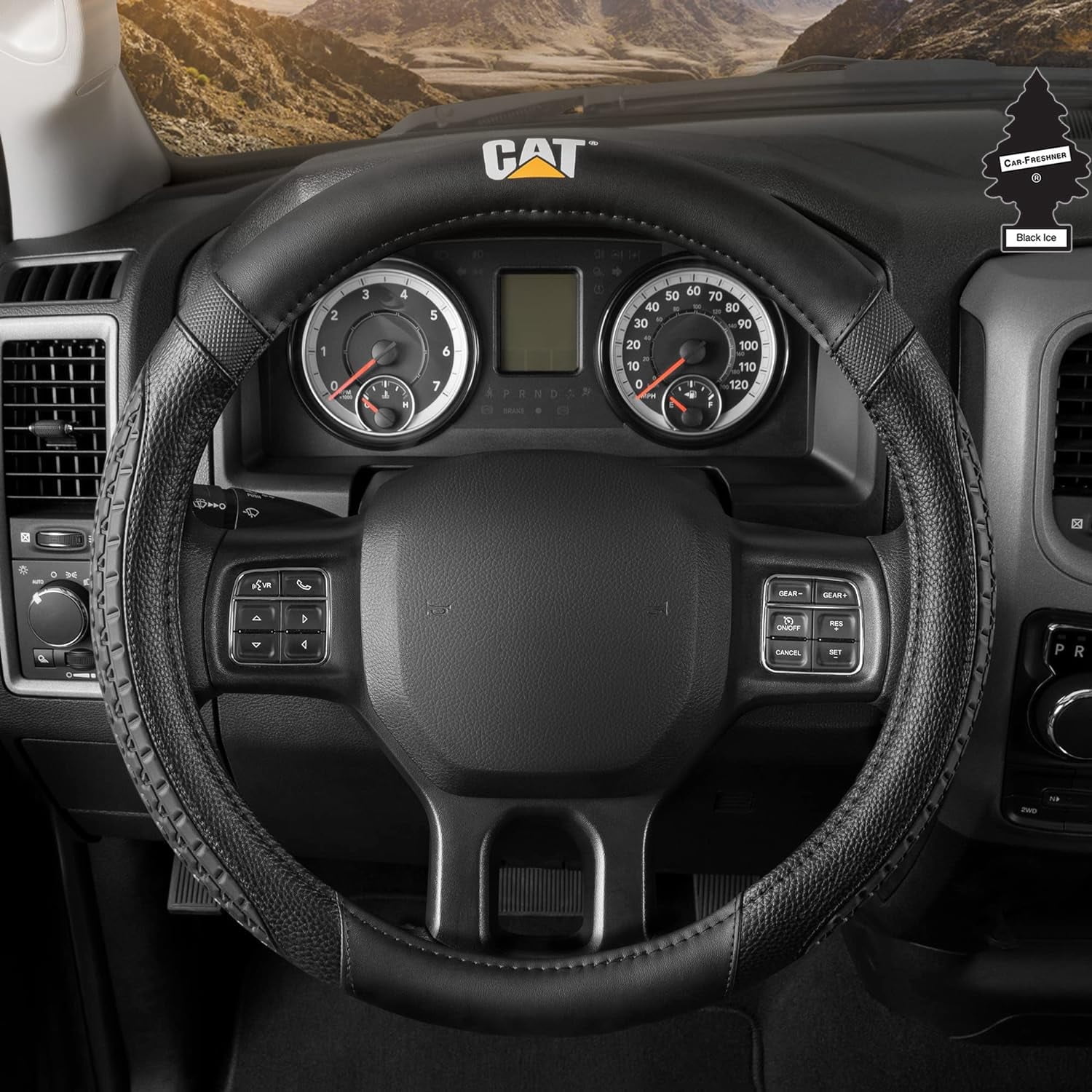 Caterpillar 16-Inch Large Tire Tread Traction Grip Steering Wheel Cover