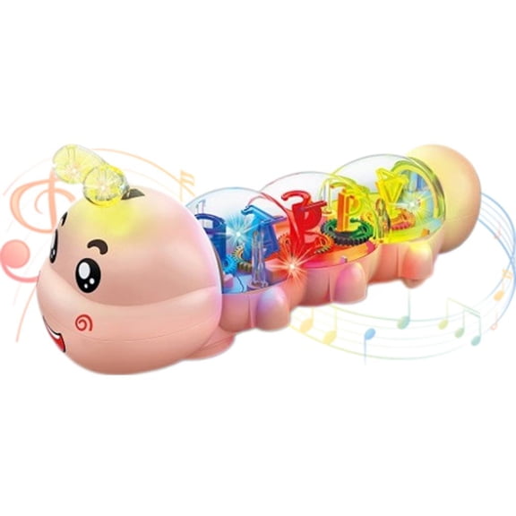 Caterpillar Crawling Toy, Caterpillar Design Tummy Time Toy with Light & Music Musical Light Up,CrawlingToy, Interactive Tummy Time Toys,Moving Crawlings Baby Toys for Early Learning and Play