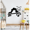 thumbnail image 1 of Caterpillar Cute Crawling Smiling Cute Caterpillar Face Silhouette Vinyl Wall Art Sticker Wall Decal Decoration For Home Room Wall Boys Girls Room Playroom Wall Décor Décoration Size (24x40 inch), 1 of 3