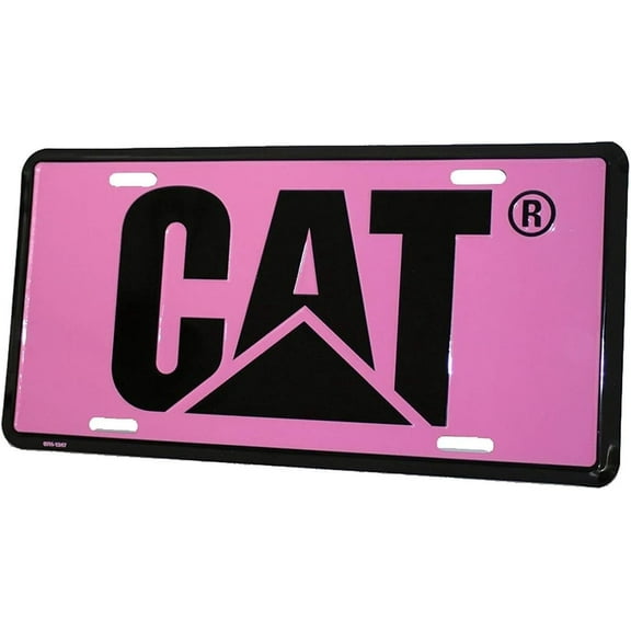 Caterpillar Dark Pink/Black Ladies Vanity Aluminum License Plate