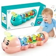 thumbnail image 1 of Caterpillar Design Tummy Time Toy, Crawling Toy with Light & Music Musical Light Up, Music Animal Toys, Captivating Light and Sound Effects, Birthday Gifts&nbsp;(Blue), 1 of 3