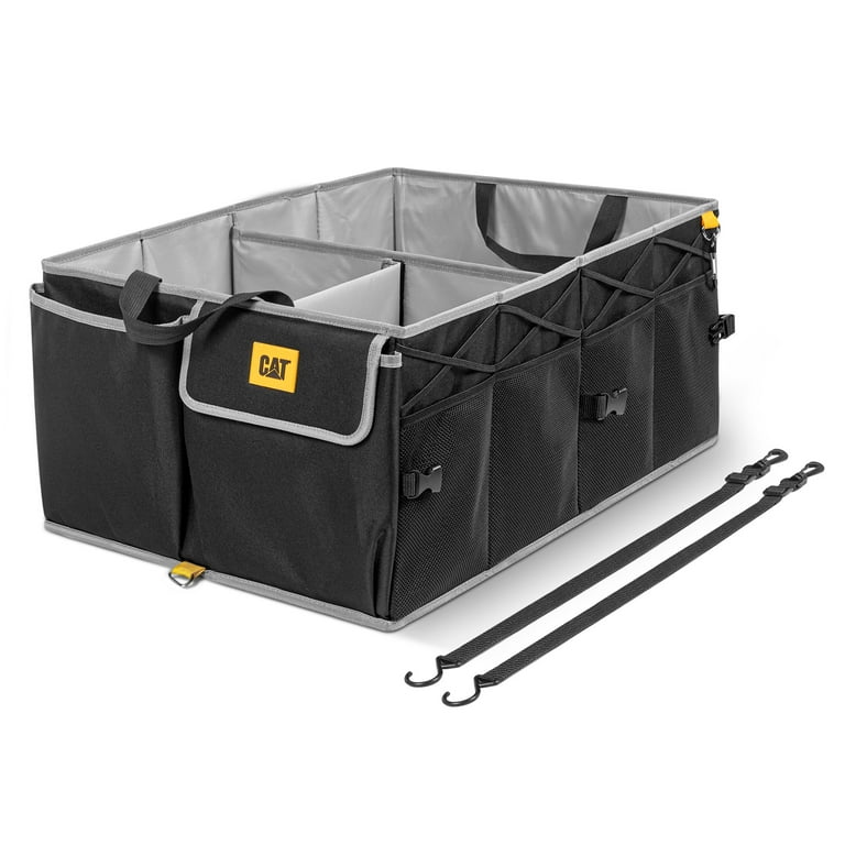 Caterpillar FlexTrunk Car Trunk Organizer and Storage - Collapsible Multi-Compartment 14 inchx4 inchx12 inchin.