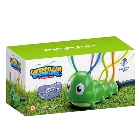 Caterpillar Lawn Sprinkler Splash Water Play Set, Outdoor Backyard Garden Wiggling Spray Sprinkler with Ground Stake, Plastic Summer Water Fun Activity Equipment(Ball Version)