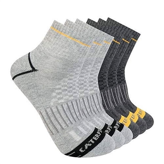 Caterpillar Men's Advanced Half Cushion Quarter Socks (6 Pack) Light Heather Grey - 43CT302349TB-LGH