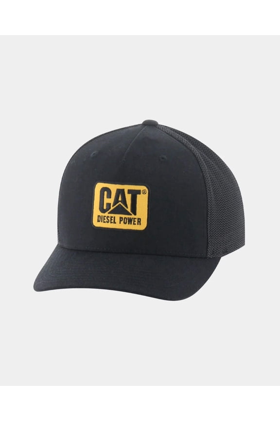 Workwear Vintage Snapback Embroidered 81% Polyester Men's Construction Trucker Hat, Black