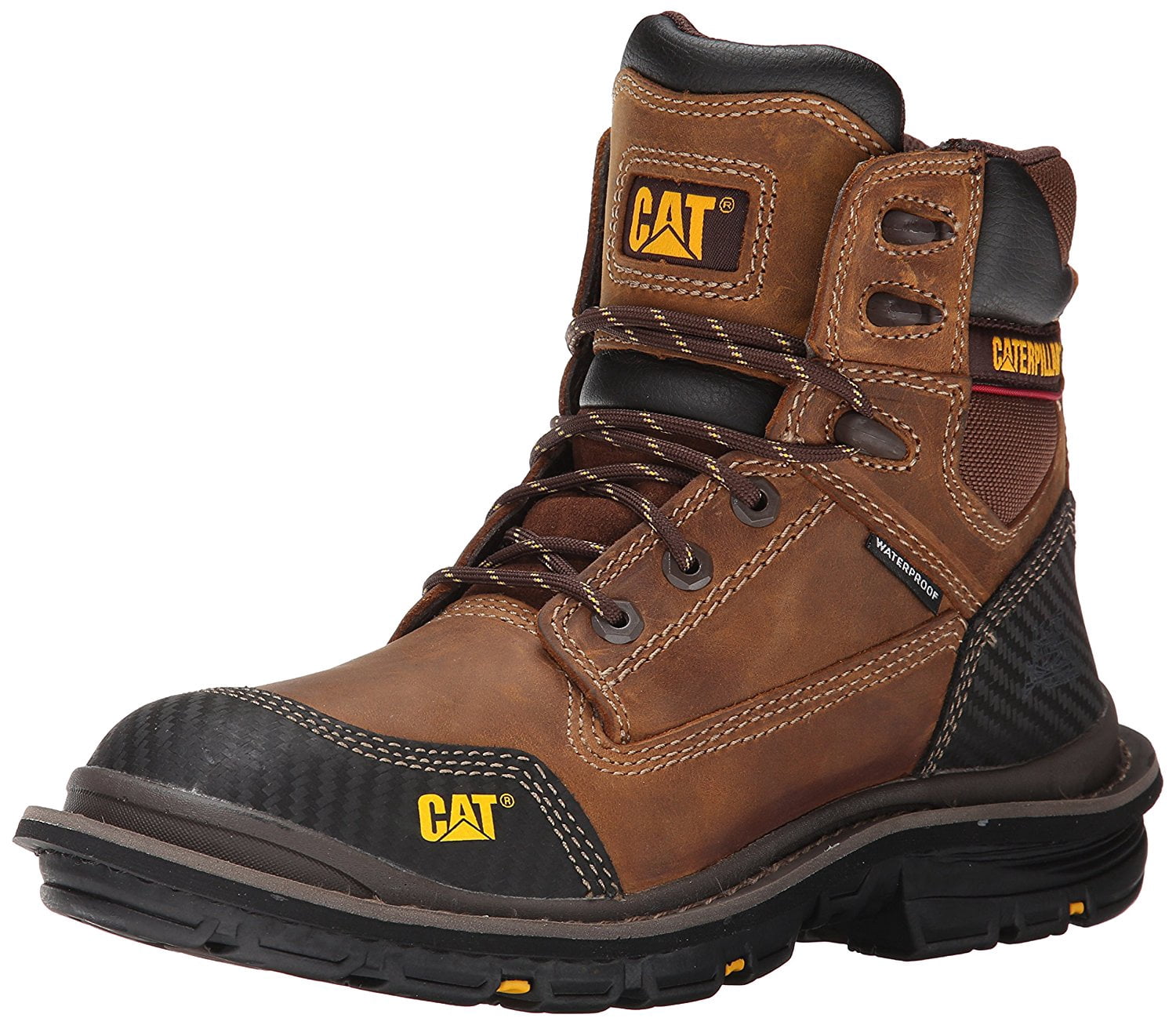 Caterpillar Steel Toe Work Boots Mens 7 Brown Good Waterproof P90040 Leather Amazon.com | CAT Footwear Impact Waterproof Composite Toe  main image 3