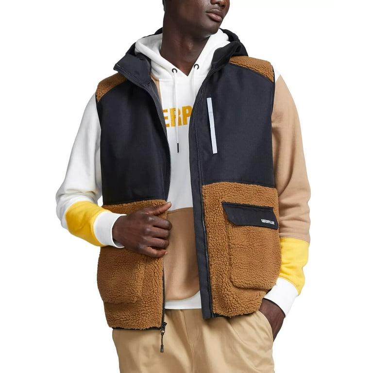 Caterpillar Men s Foundation Hooded Hybrid Work Vest XL Bronze Walmart