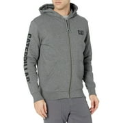 UNBRANDED Caterpillar Men's Full Zip Hooded Sweatshirt (Regular and Big & Tall Sizes) HEATHER GRAY
