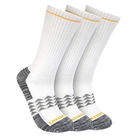 Caterpillar Men's Max Half Cushion Crew Socks (3 pack) White - 43CT302362TD-WHT WHITE
