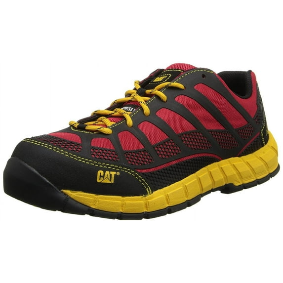 Caterpillar Men's Streamline Comp Toe Running Shoe,Red/Yellow,12 M US