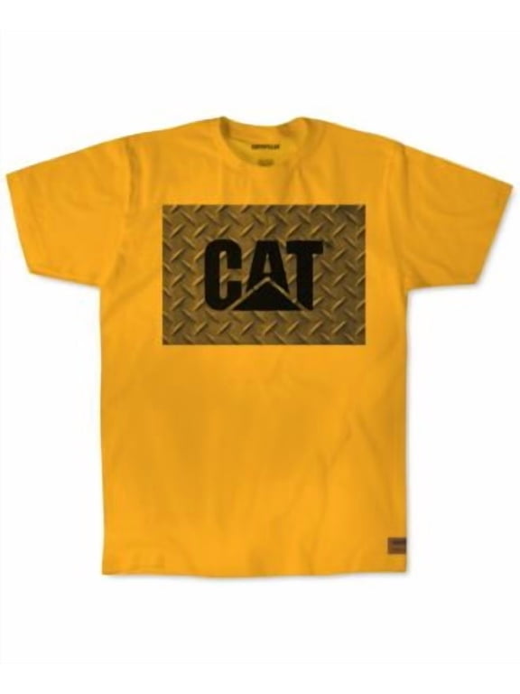 Mens Work Diamond Plate Logo Yellow L