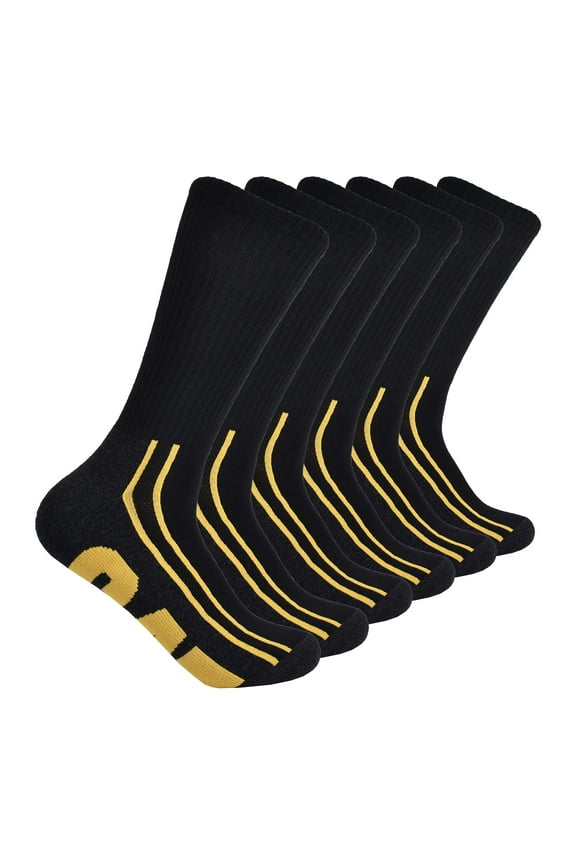 Men's Workwear Boot Socks 6-Pack Black