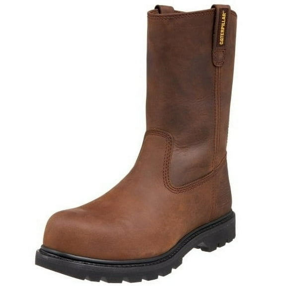 Caterpillar Revolver Wellington Men's Safety Toe Boot in Dark Brown, Size 10.5 Wide