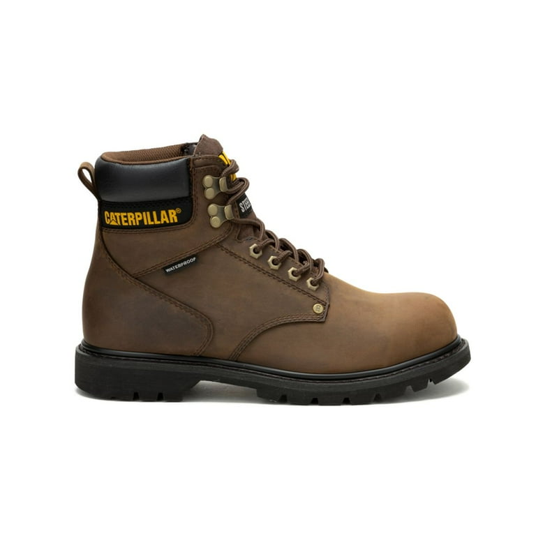 Caterpillar Second Shift Waterproof Steel Toe Work Boot Men Dark Brown Walmart