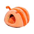 thumbnail image 1 of Caterpillar Shape Cat Bed Anti Slip Bottom Dog Sleeping Bed for Puppy Rabbit Orange, 1 of 9