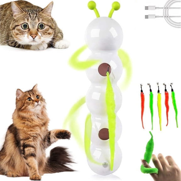 Caterpillar Smart Cats Toys, Smart Motion Cats Toys with Worm Design