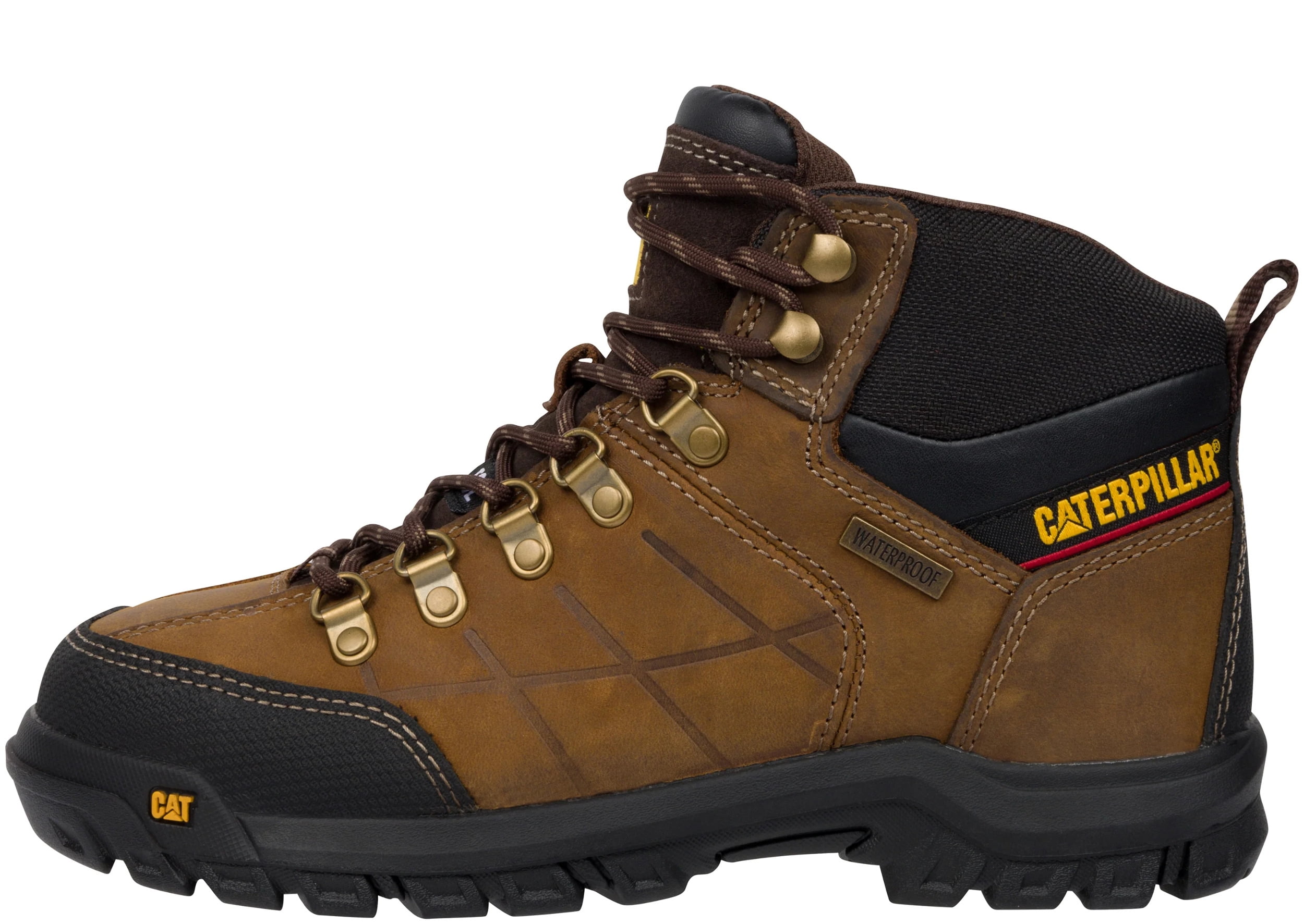 Caterpillar Threshold Waterproof Steel Toe Work Boot Men Real Brown