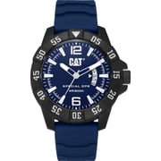 Caterpillar by CAT Mens Wristwatch, Carbon Fiber Case, Silicone Strap, Blue