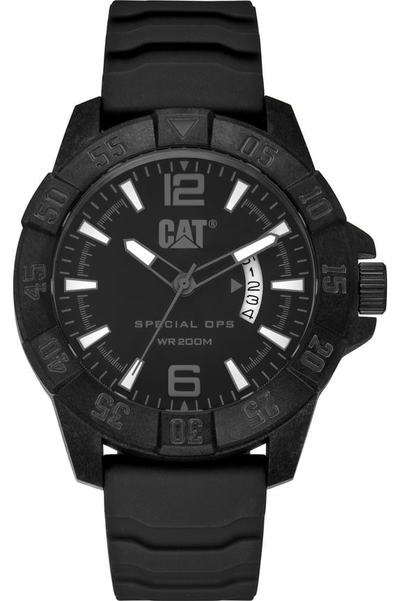 by CAT Special Ops Wristwatch, Black, Carbon Fiber and Silicone