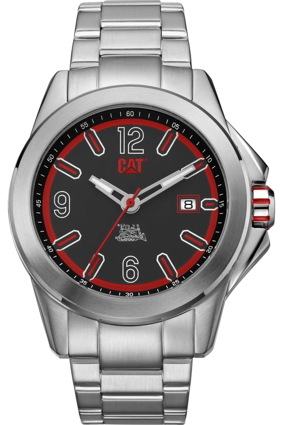 by Caterpillar Men's Stainless Steel Wristwatch, Black, Red