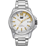 Caterpillar by Caterpillar Mens Stainless Steel Wristwatch, Silver, Yellow