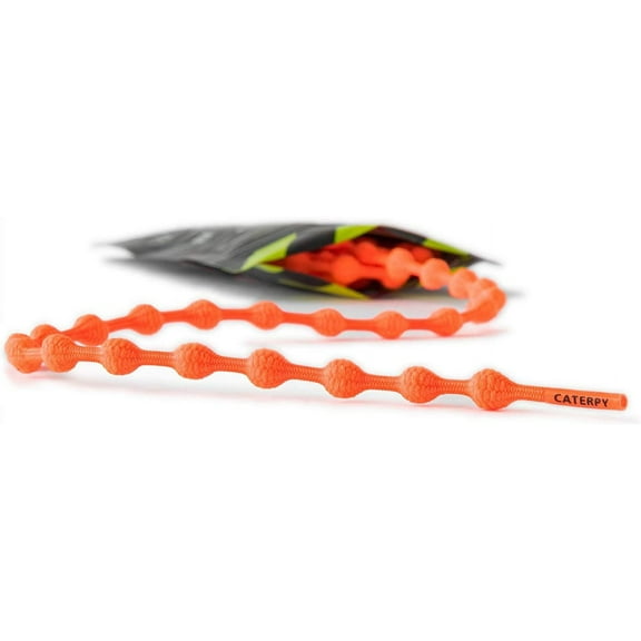 Caterpy Run - The Ultimate Elastic No Tie Shoelaces for Adults and Kids (Citrus Orange, Standard: 30in / 75cm)