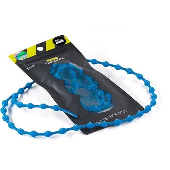 Caterpy Run - The Ultimate Elastic No Tie Shoelaces for Adults and Kids (Tropical Blue (Reflective), Standard: 30in / 75cm)