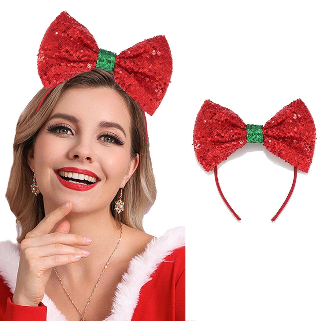 Bow Headband Hair Band For Women Christmas Red Bow Hair Accessories Girls  Christmas Party New Year Birthday Wedding Gift - Temu