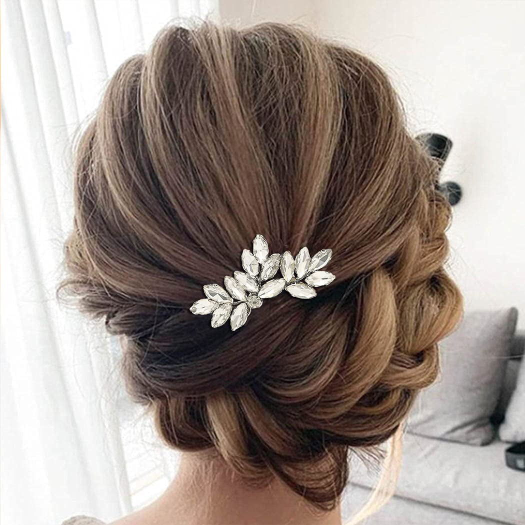 Catery Crystal Bride Wedding Hair Comb Hair Accessories with Rhinestone Bridal Side Combs for