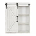 thumbnail image 1 of Cates Wood Wall Storage Cabinet with Sliding Barn Door, Rustic White, 1 of 3