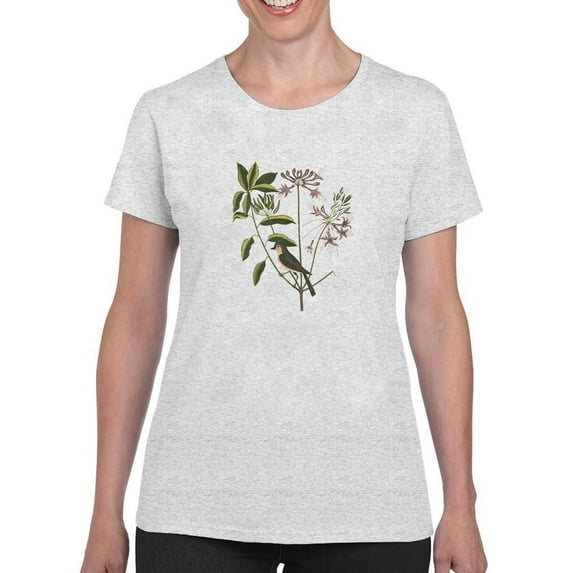 Catesby Bird Botanical Art T-Shirt Women -Mark Catesby Designs, Female 3X-Large