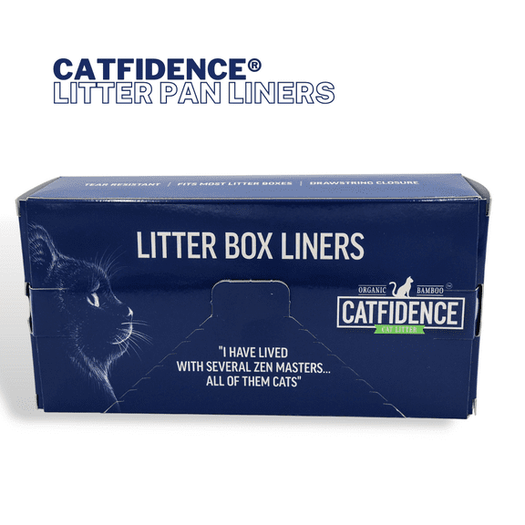 Catfidence® XL Cat Pan Liners – Durable, Eco-Friendly, and Antimicrobial - Contains 10 Jumbo Drawstring Litter Box Liners