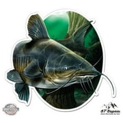 GT GRAPHICS Catfish - 3" Vinyl Sticker - For Car Laptop I-Pad Phone Helmet Hard Hat - Waterproof Decal