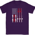 thumbnail image 1 of Catfish American Flag T-Shirt Funny Fishing Pole Tackle USA Pride Tee - Purple, 2XL, 1 of 1
