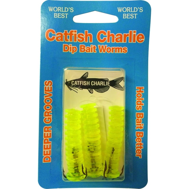 Catfish Charlie DBG307 Dip Bait Worm Cht 3 Per Pack