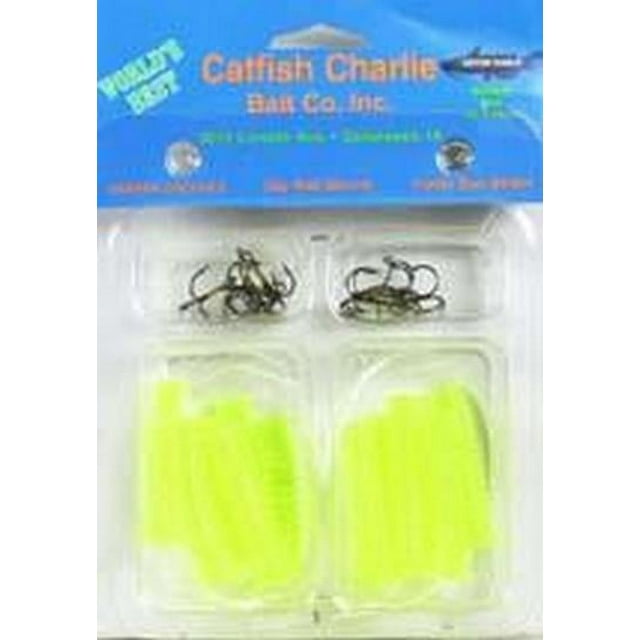 Catfish Charlie Dip Bait Rigged Worms, 12pk