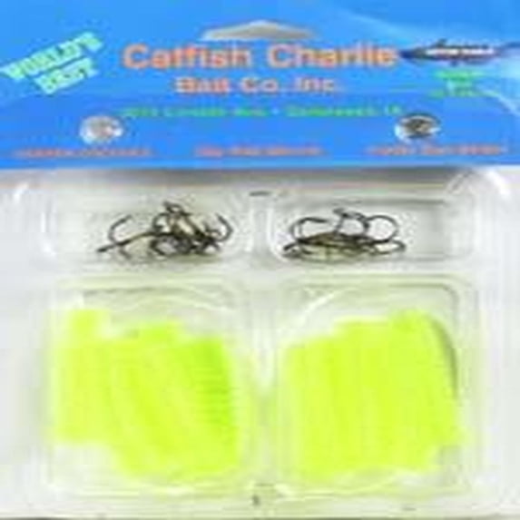 Catfish Charlie Dip Bait Worm, 12pk, Chartreuse