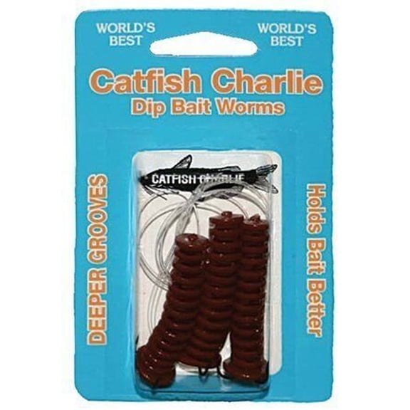 Catfish Charlie Dip Bait Worms Fishing Equipment