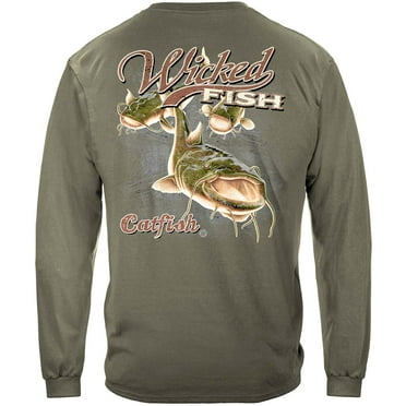Catfish Fishing 100% Cotton Sand Long Sleeves T-Shirt 5X-Large