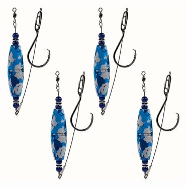 5-Pack Catfish Float Rigs With Circle Hooks & Ratting Line - Topwater Pencil Lures (Dr.Fish, Size 8/0)