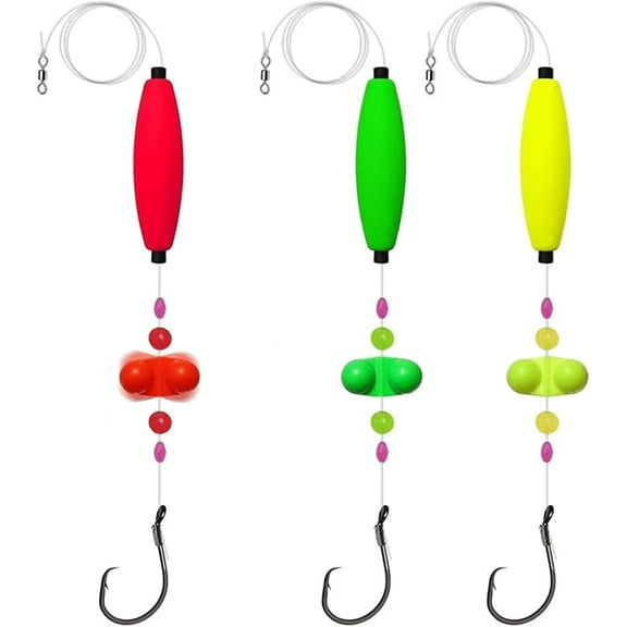 Catfish Fishing Set, Catfish Fishing Set, Fishings Set, with Double Rattle Beads, Float Beads and Circle Hooks with Rattler Fishings Equipment, 6/0