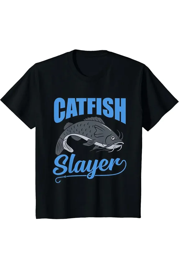 Catfish Funny Slayer Catfishing Fish Lover Retro Graphic T-Shirt