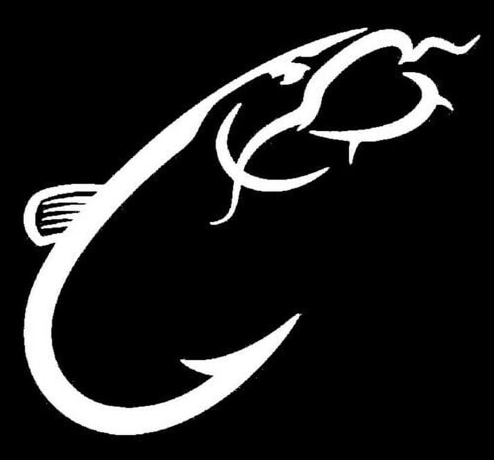 Catfish Hook Fishing Vinyl Decal Sticker for Car or Truck Window 4.5X6.5 