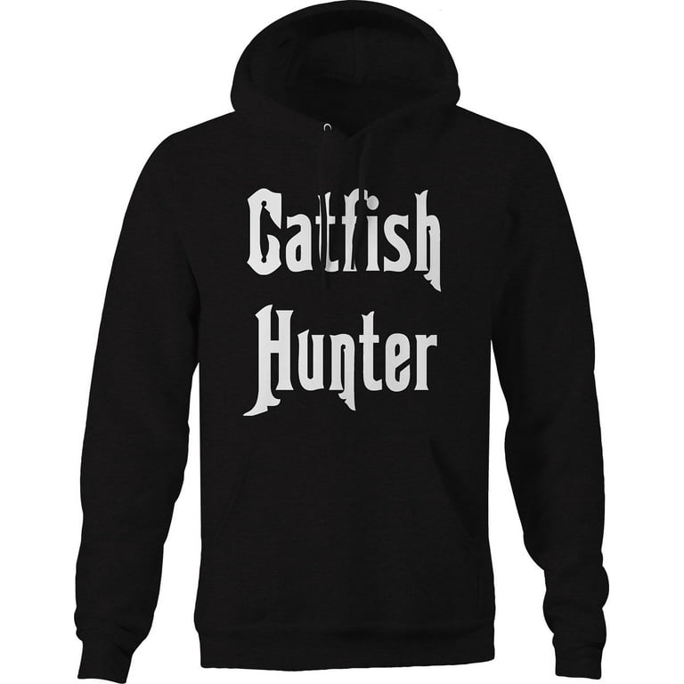 Catfish Hunter Fishing Hoodies for Men Large Black 
