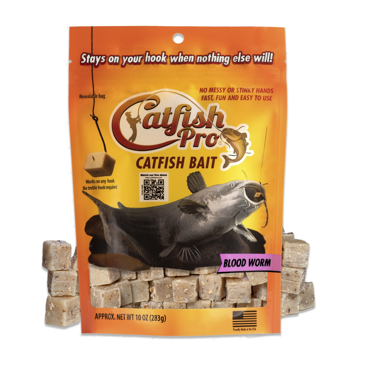 Catfish Pro Blood Worm Catfish Bait Fishing with Rod Reel Trotline